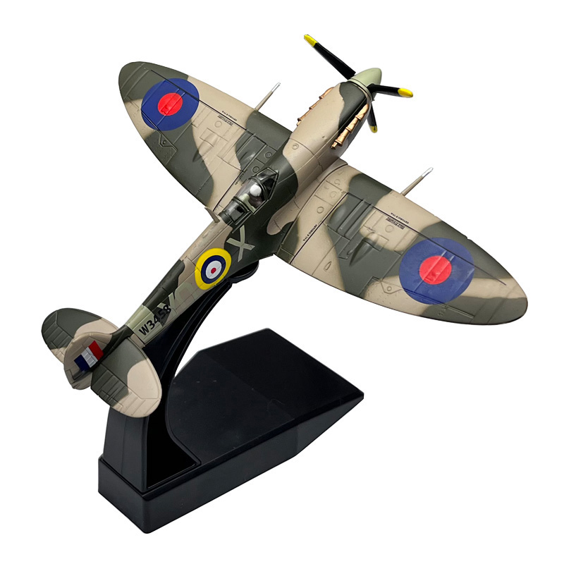 Model Kit Spitfire - 1:72 1/72スケール第二次世界大戦イギリス軍スピットファイア戦闘機ダイキャストメタル飛行機模型装飾品ギフト