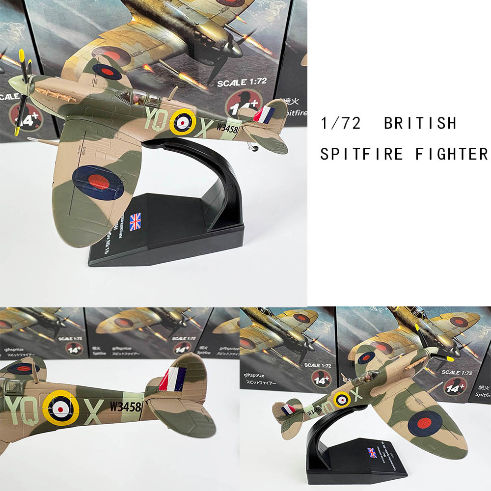 Model Kit Spitfire - 1:72 1/72 スケール第二次世界大戦英国スピットファイア戦闘機ダイキャストメタル飛行機航空機装飾完成品モデルコレクションまたはギフト