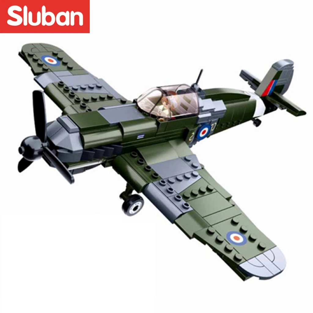 Model Kit Spitfire - 290 個 0712 WW2 軍事スピットファイア戦闘機モデルビルディングブロックおもちゃレンガ DIY