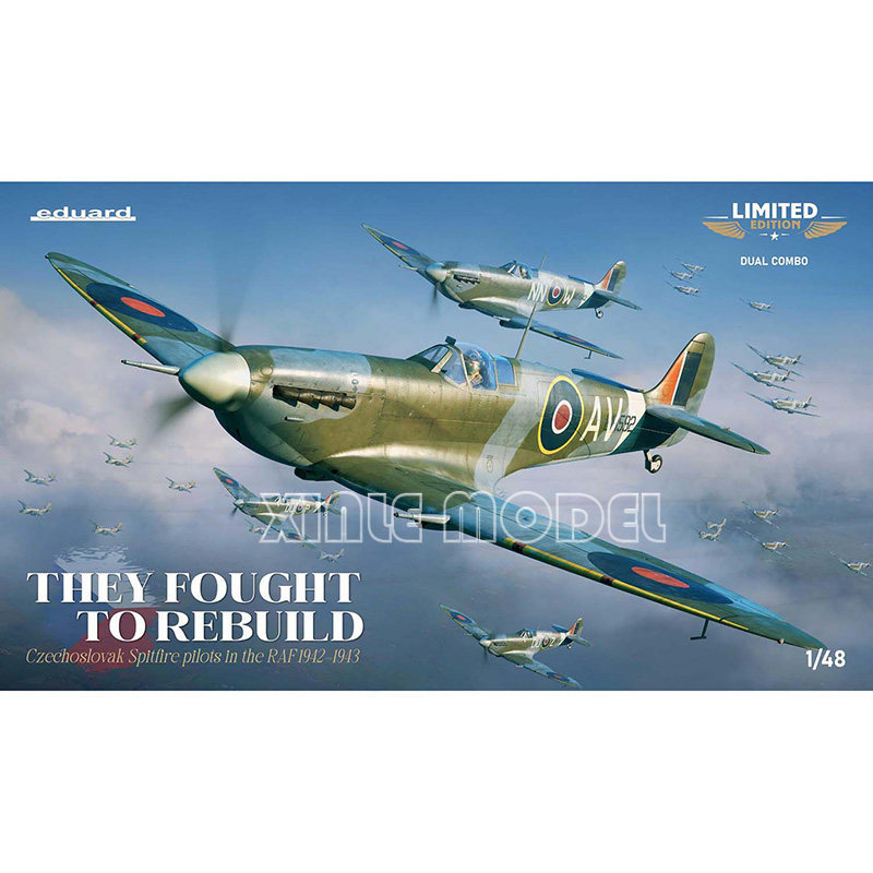Model Kit Spitfire - エドゥアード プラスチック組み立て航空機モデルキット 11180 チェコスロバキアのRAFパイロット（スピットファイア）1942-1943 1/48