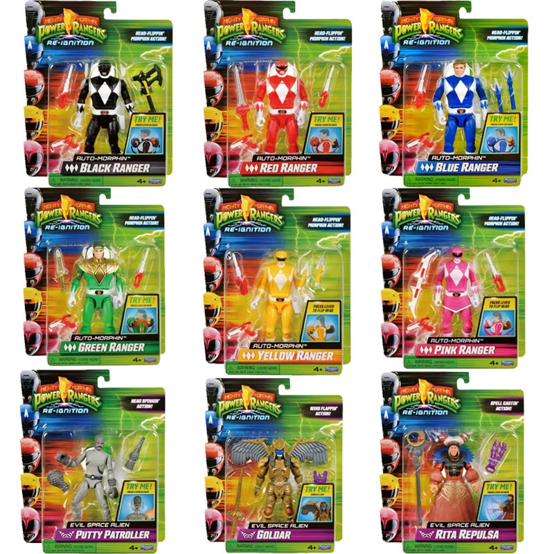Model Kit Power Rangers - プレイメイツ パワーレンジャー アクションフィギュア 可動式 オートモーフィン リイグニッション
