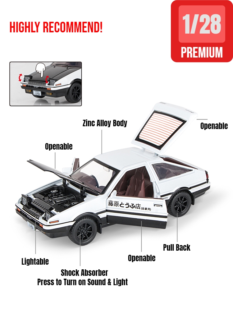 1/32 頭文字 D AE86 おもちゃの車ダイキャストトヨ - Model Kit Initial D のレビューと価格
