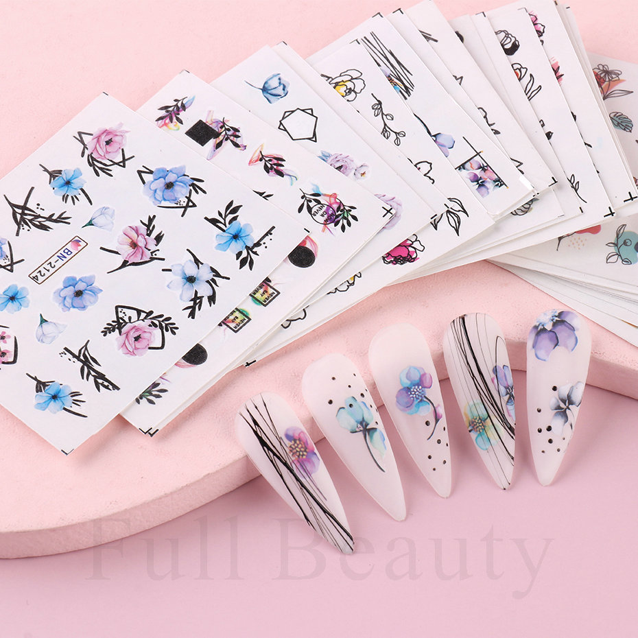 24 ピース/セット春夏ネイルステッカーウォーターデカールネ - Waterslide Decal Paper のレビューと価格
